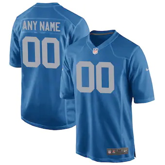 youth nike royal detroit lions custom alternate game jersey